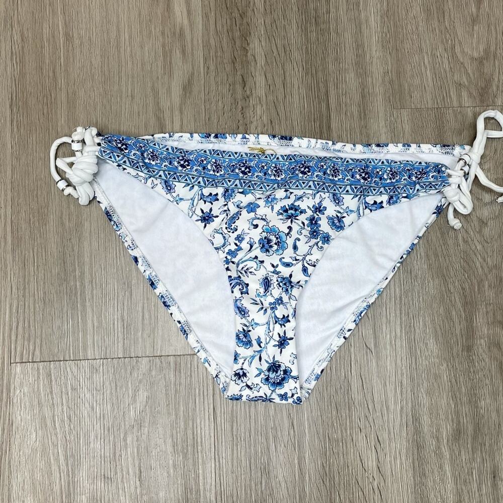 SHOSHANNA SWIMWEAR Women's Blue/White Chambray Paisley Floral Swim Bottoms sz XL
